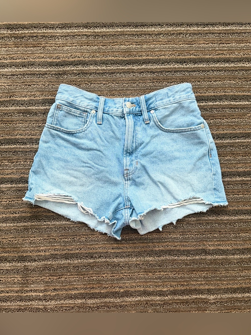 Madewell Light Blue Denim Cutoff High-Rise Perfect Jean Shorts